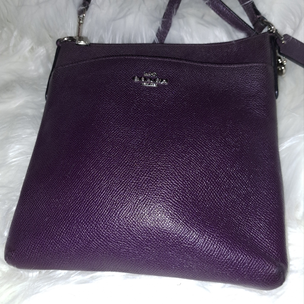 Coach Purple Leather Crossbody Bag with Minimalist Design